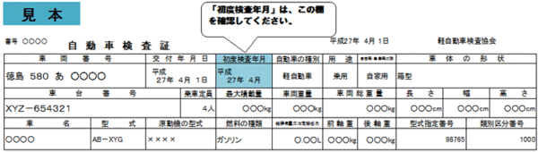 車検証の見本図